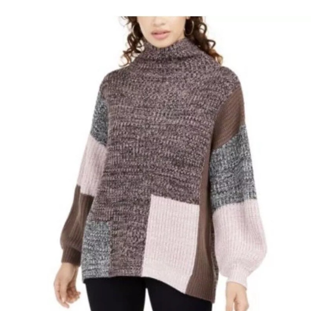 American Rag Color Block Mock Neck Sweater Size XS
